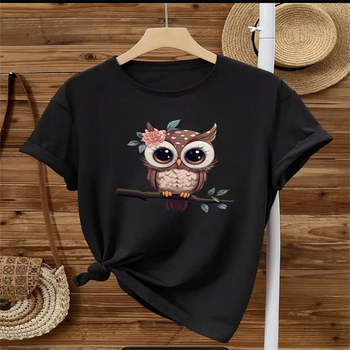 Tricou din poliester cu model 3D, guler rotund, maneci scurte, croială relaxată, imprimare digitală