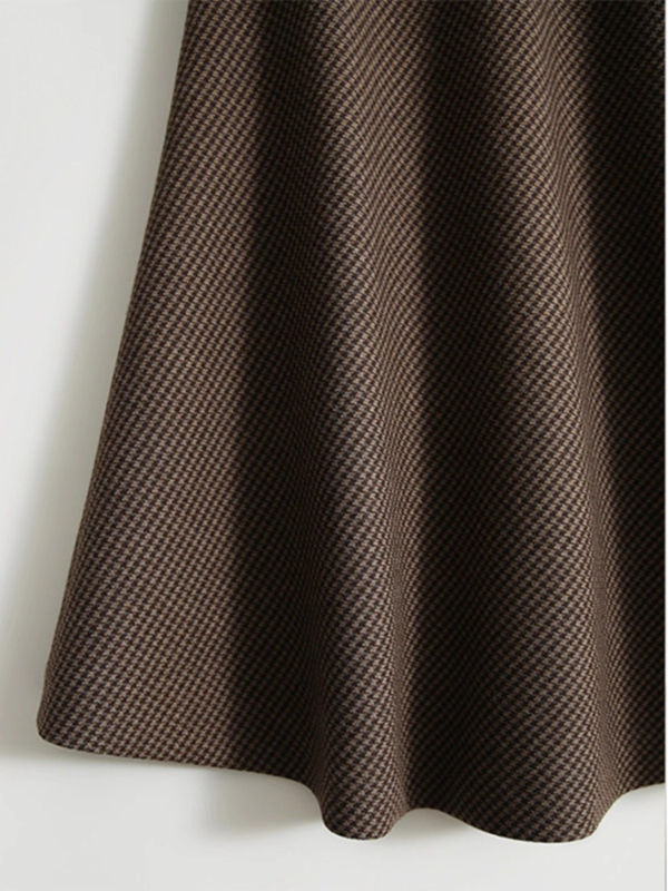 Ženska A-linijska midi suknja s uzorkom houndstooth, poliester, zima 2025