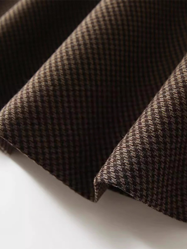 Ženska A-linijska midi suknja s uzorkom houndstooth, poliester, zima 2025