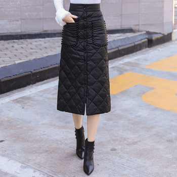 Φούστα μίντι ίσια με χάντρες, σύνθεση πολυεστερ-βαμβάκι, Χειμώνας 2024