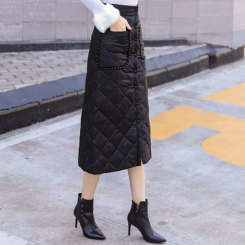 Φούστα μίντι ίσια με χάντρες, σύνθεση πολυεστερ-βαμβάκι, Χειμώνας 2024