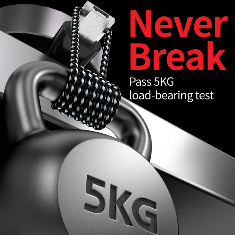 Neutral V8 Android USB καλώδιο δεδομένων, πλεκτό από κράμα αλουμινίου, ταχεία φόρτιση, Type-C/Micro USB/Lightning, 18W