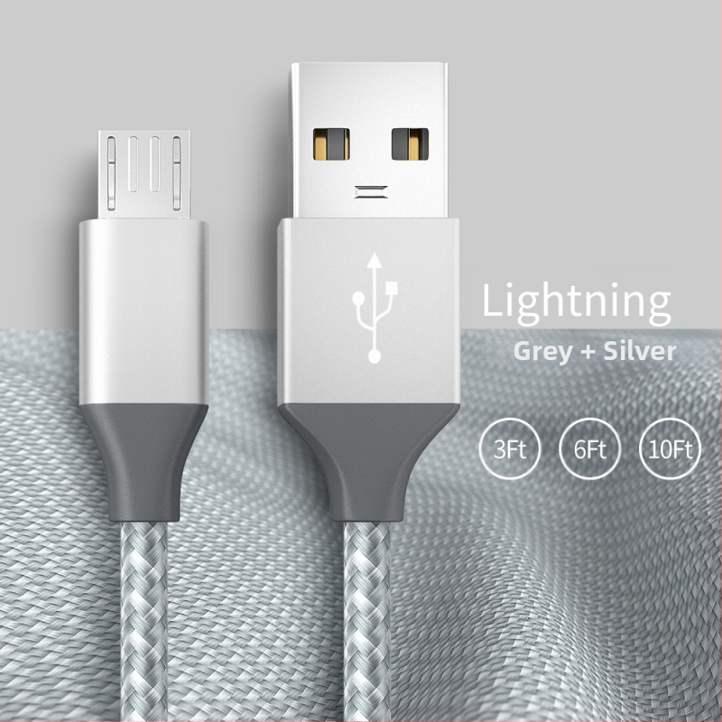 Neutral V8 Android USB καλώδιο δεδομένων, πλεκτό από κράμα αλουμινίου, ταχεία φόρτιση, Type-C/Micro USB/Lightning, 18W