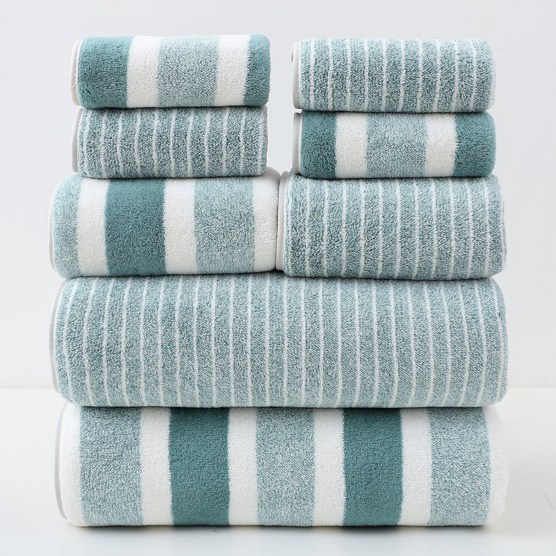 Σετ 6 τεμαχίων από coral fleece, πετσέτες μπάνιου και τετράγωνες πετσέτες, plain weave, 450 g και άνω