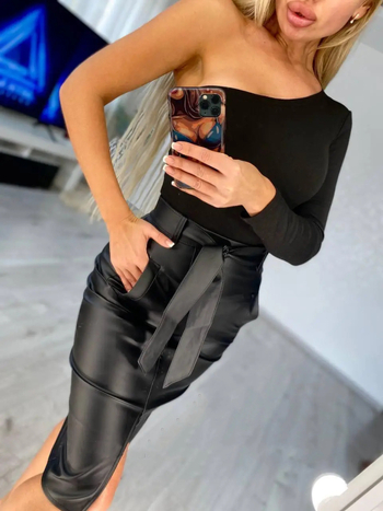 Suknja priljubljenog kroja, srednje duljine, zatvarač, poliester/spandeks, mikroelastična