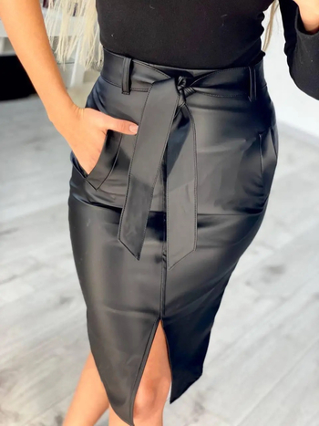 Suknja priljubljenog kroja, srednje duljine, zatvarač, poliester/spandeks, mikroelastična