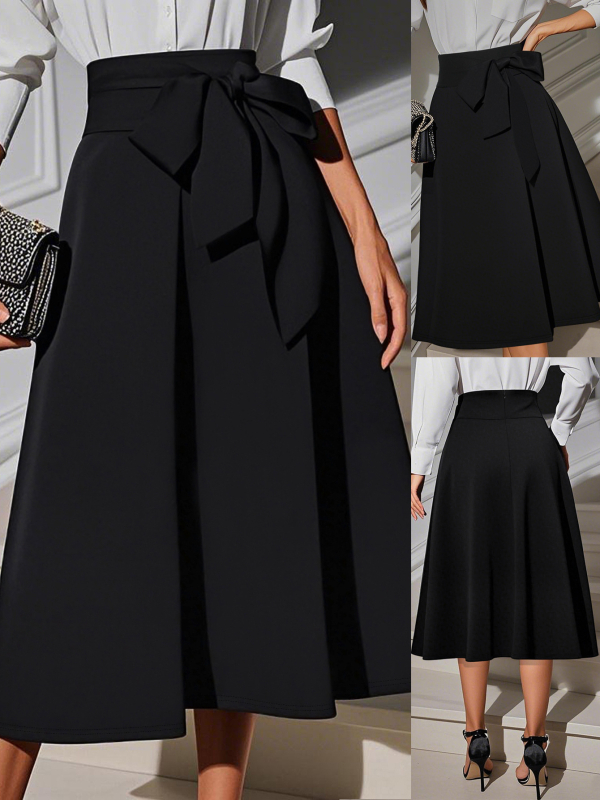 Suknja s nevidljivim zatvaračem i remenom, A-linija, srednja duljina, poliester sa spandeksom 70–80%/ <30% spandex, elegantan stil, proljeće 2025