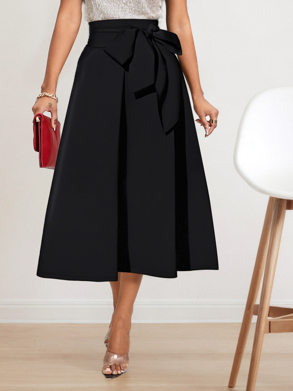 Suknja s nevidljivim zatvaračem i remenom, A-linija, srednja duljina, poliester sa spandeksom 70–80%/ <30% spandex, elegantan stil, proljeće 2025