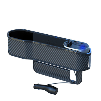 Θήκη αποθήκευσης στο κενό ανάμεσα στα καθίσματα αυτοκινήτου με ασύρματη φόρτιση, τηλεσκοπικό καλώδιο και ψηφιακή οθόνη