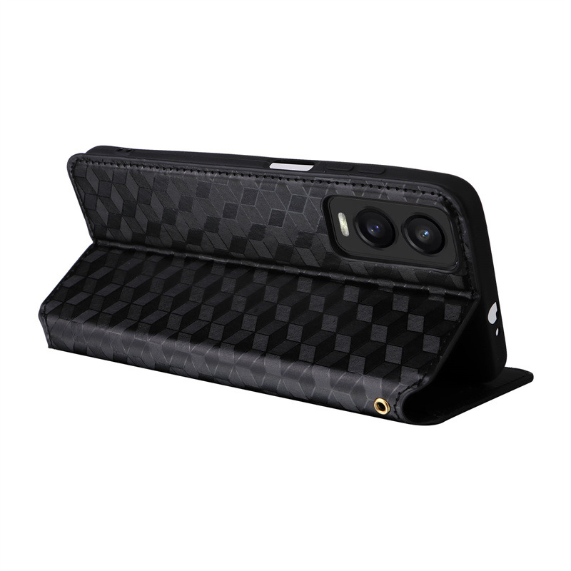 Husă pentru telefon cu suport pentru carduri și bază pentru Cricket Debut S3 / ICON 6 – TPU + piele, lucrat manual, suport magnetic, personalizabil