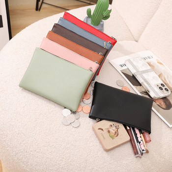 Kosmētikas soma ar ličiju tekstūru, PU mīkstā āda, ultralēta uzglabāšanai telefoniem un maku