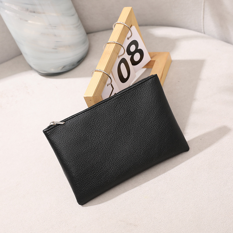 Kosmētikas soma ar ličiju tekstūru, PU mīkstā āda, ultralēta uzglabāšanai telefoniem un maku