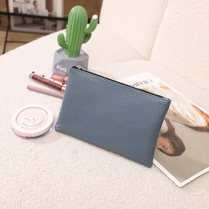 Kosmētikas soma ar ličiju tekstūru, PU mīkstā āda, ultralēta uzglabāšanai telefoniem un maku