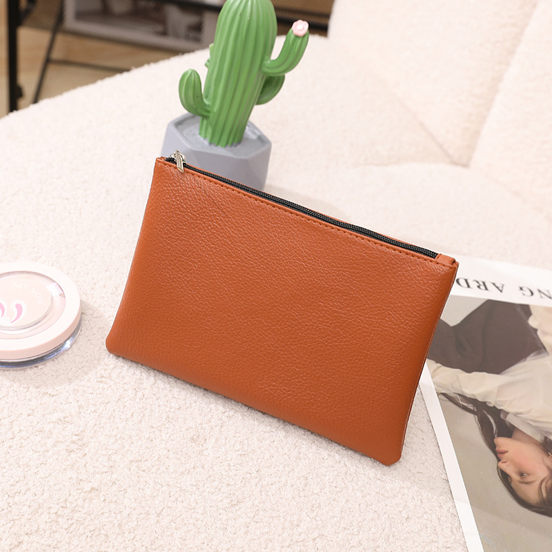 Kosmētikas soma ar ličiju tekstūru, PU mīkstā āda, ultralēta uzglabāšanai telefoniem un maku