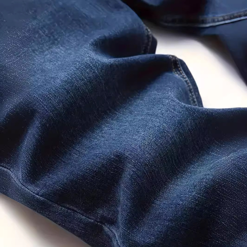 Дънки за мъже — уличен стил, стеснен силует, средна талия, деним 65% памук, прани