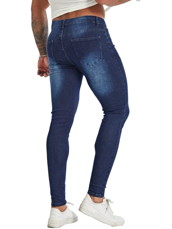 Дънки за мъже, стегнат силует, средна талия, ципна закопчалка, 80% памук