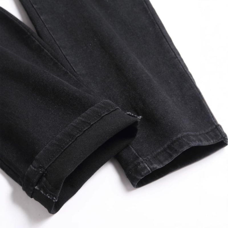 Ανδρικά τζιν - φθαρμένο denim, εφαρμογή Slim-Fit, μεσαία μέση, φερμουάρ, στενά τελειώματα ποδιών