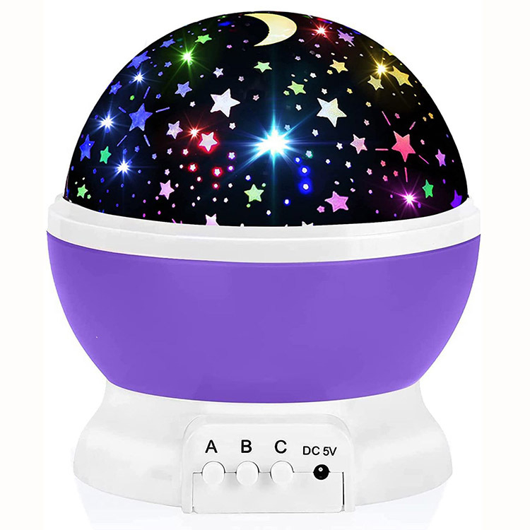 Λαμπτήρας προβολής ουρανού με αστέρια, περιστροφή 360°, PC σκιά, πλαστικό περίβλημα, τροφοδοσία USB, λειτουργία με μπαταρία