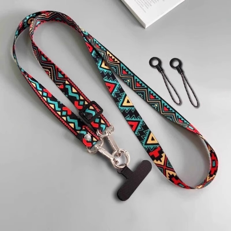 Șnur pentru telefon cu design retro totem, unisex, cataramă metalică, construcție metalică