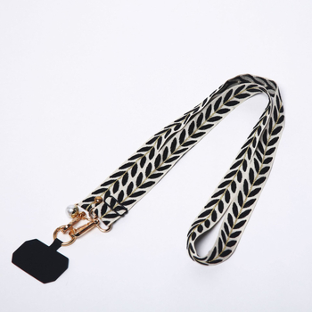 Ланярд за мобилен телефон с листовидна висулка, полиестерно въже, метална катарама, унисекс