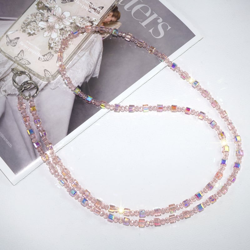 Geantă crossbody pentru telefon cu cristale cu mărgele, șnur din sârmă metalică (Material: cristal imitativ; Confecționat manual; Material șnur: sârmă metalică; Material cataramă: cataramă metalică; Brand: Blo bao)