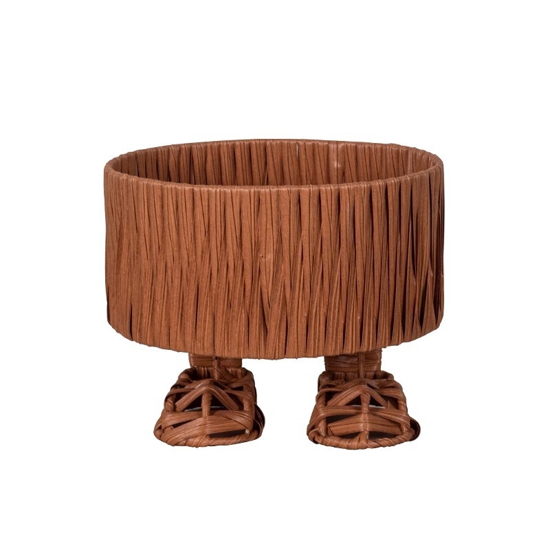 Κάδος αποθήκευσης από συνθετικό ράταν, χειροποίητος, χαριτωμένο στυλ κινουμένων σχεδίων, επιτραπέζιο πιάτο φρούτων και οργανωτής σνακ για το σαλόνι