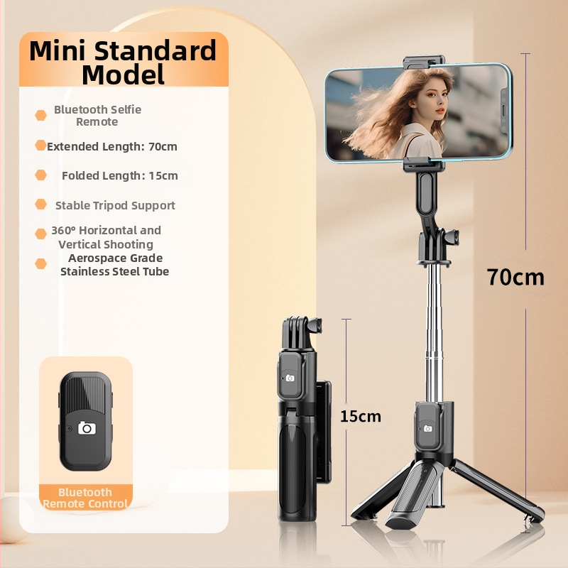 Perfect Shot Μίνι Selfie Stick με Bluetooth Τηλεχειριστήριο, Φορητή Θέση Κινητού και Τρίποδο Δαπέδου | ABS + Ανοξείδωτο Ατσάλι