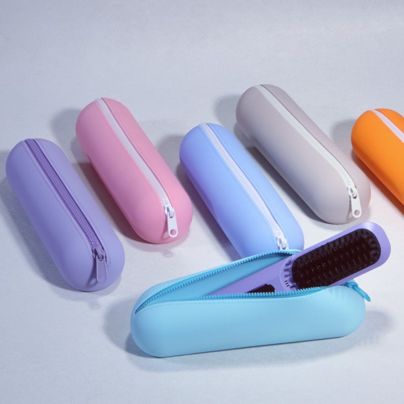 Geantă de depozitare din silicon cilindric, model X-01, multifuncțională pentru papetărie, cosmetică și alte articole