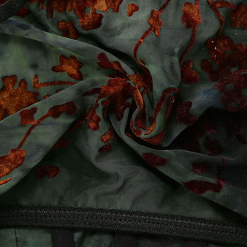 Μπούστο με τύπωμα και δαντέλα eyelash, στυλ sling, στενή εφαρμογή, κοντό μήκος