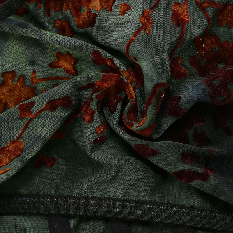 Bustier imprimat cu dantelă eyelash, stil sling, croială slim, lungime scurtă