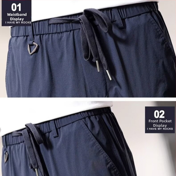 Ανδρικά παντελόνια σε ιαπωνικό στυλ, ρετρό casual, χαλαρή ίσια γραμμή, μέση μεσαία, κλείσιμο με κορδόνι, μίγμα βαμβακερού και πολυεστέρα, πολλαπλές τσέπες