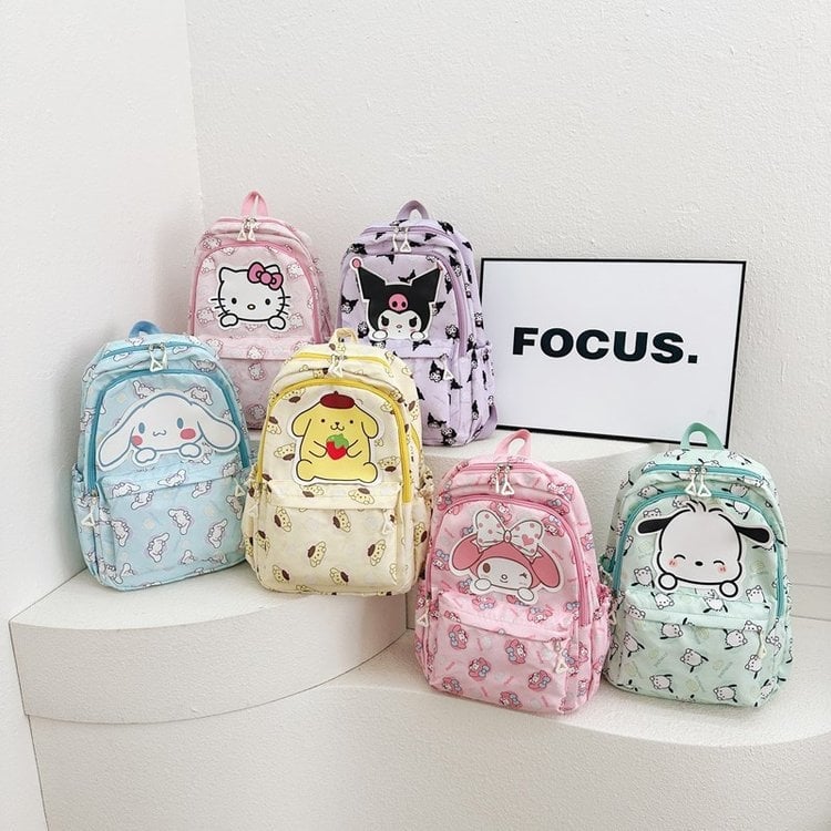 Unisex skolas mugursoma no neilona, ūdensizturīga un paplašināma, animācijas karikatūras raksts, poliestera odere, 3.–6. klases skolēniem