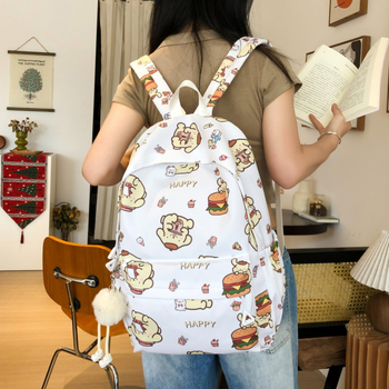 Unisex νάιλον σχολικό σακίδιο με μοτίβο ζώων (αδιάβροχο, ultra-light, συμβατό με 8-ιντσών φορητό, χωρητικότητα <20L, ιμάντες με αερόμαξιλάρια)