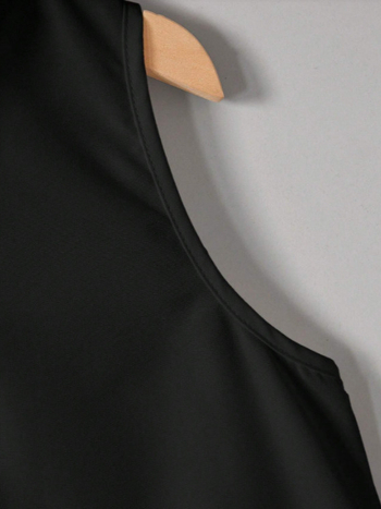 Sieviešu bez piedurknēm krekliņš, vienkrāsains, poliesters, krekliņa apkakle, vidēja garuma, pamata un elegantais stils