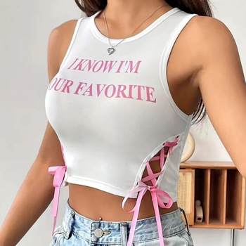 Tank Top με οπές στις τιράντες, Ι-μορφή, δρόμος στυλ, στενή εφαρμογή, κοντό μήκος 40–50 εκ, ύφασμα milk silk με 90–95% πολυεστέρα