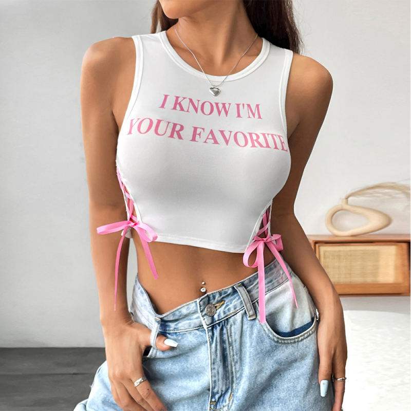 Tank Top με οπές στις τιράντες, Ι-μορφή, δρόμος στυλ, στενή εφαρμογή, κοντό μήκος 40–50 εκ, ύφασμα milk silk με 90–95% πολυεστέρα