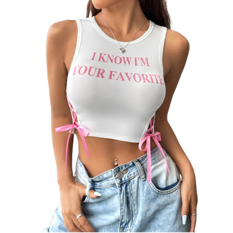 Tank Top με οπές στις τιράντες, Ι-μορφή, δρόμος στυλ, στενή εφαρμογή, κοντό μήκος 40–50 εκ, ύφασμα milk silk με 90–95% πολυεστέρα