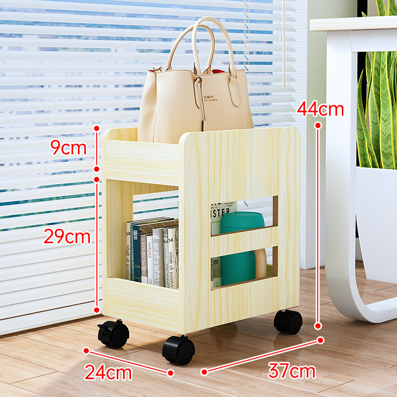 Под бюро шкаф за съхранение на чанти с подвижна количка, стоящ на пода, изкуствена дъска, стил семпъл и модерен