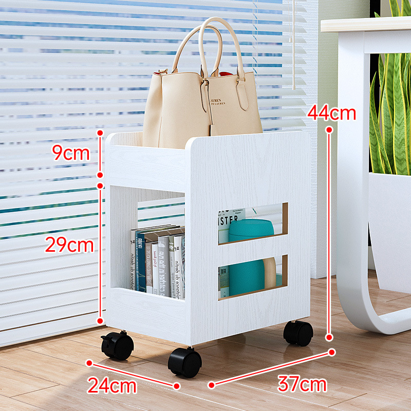 Под бюро шкаф за съхранение на чанти с подвижна количка, стоящ на пода, изкуствена дъска, стил семпъл и модерен