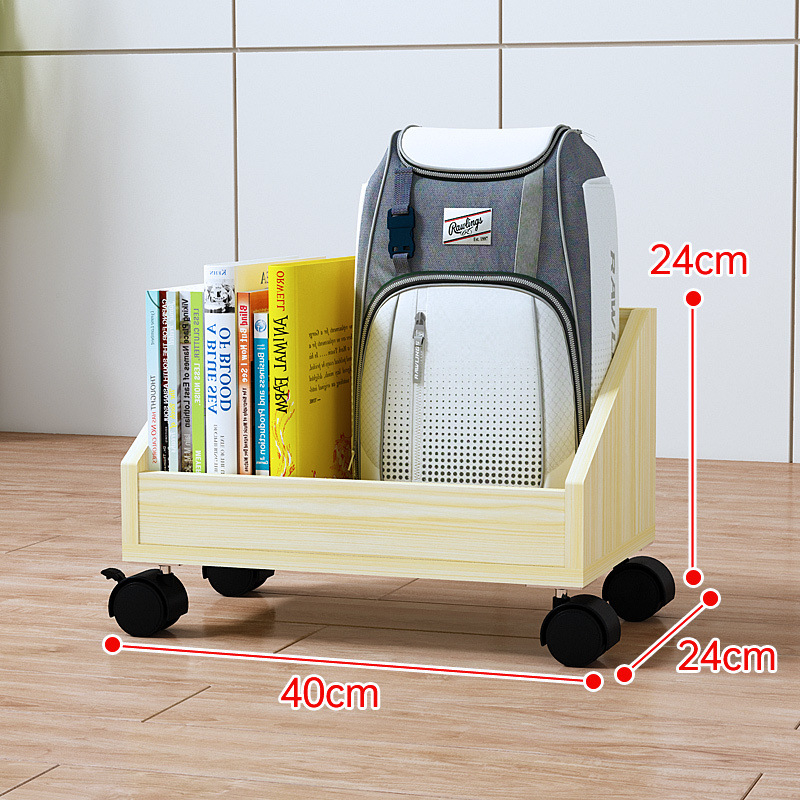 Под бюро шкаф за съхранение на чанти с подвижна количка, стоящ на пода, изкуствена дъска, стил семпъл и модерен