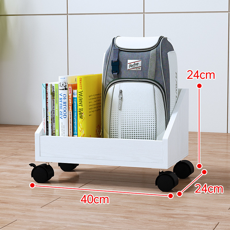 Под бюро шкаф за съхранение на чанти с подвижна количка, стоящ на пода, изкуствена дъска, стил семпъл и модерен