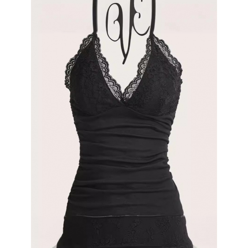 Ženski top bez rukava s V izrezom, uskog kroja, Spandex tkanina, patchwork detalj, street hipster stil