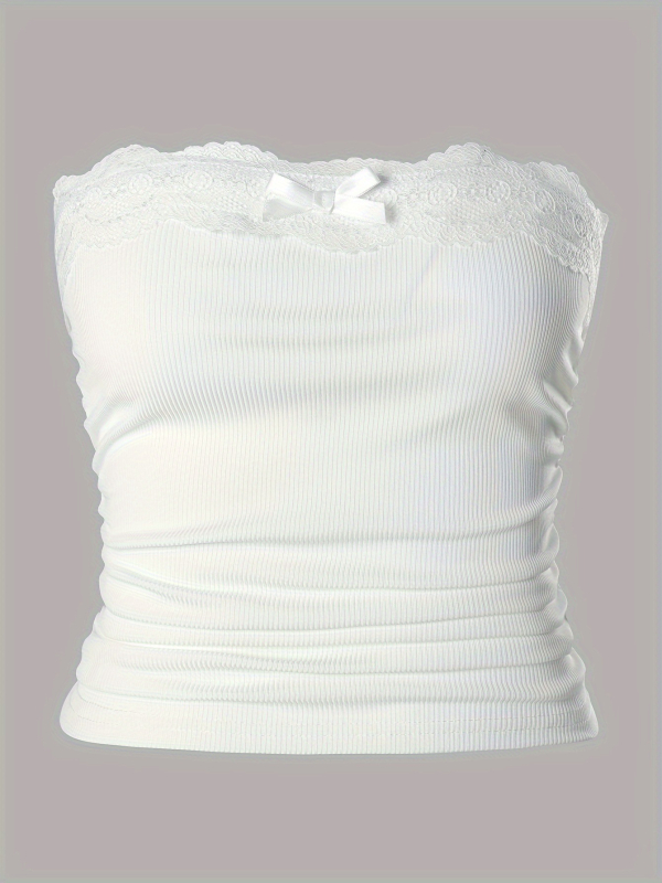 Σετ στράπλες τοπ σουτιέν 3 τεμαχίων με αποσπώμενες τιράντες, PVC ύφασμα, Α-σχήματος σχέδιο, Άνοιξη 2025