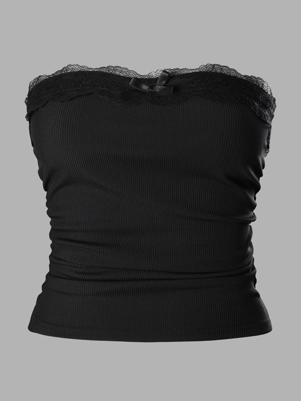 Σετ στράπλες τοπ σουτιέν 3 τεμαχίων με αποσπώμενες τιράντες, PVC ύφασμα, Α-σχήματος σχέδιο, Άνοιξη 2025