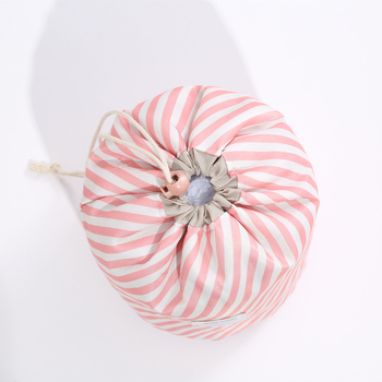 Ceļojumu kosmētikas otu uzglabāšanas soma ar auklu – pārnēsājama, daudzfunkcionāla auduma organizators (polyester; svītru raksts; poliestera odere; pilsētas vienkāršs stils; ikdienas lietošanai)