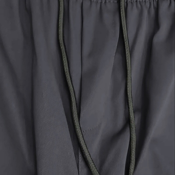 Εργατικά casual παντελόνια με πολλές τσέπες, υψηλή μέση, ίσια γραμμή, κλείσιμο με κορδόνι, πολυεστερικό ύφασμα