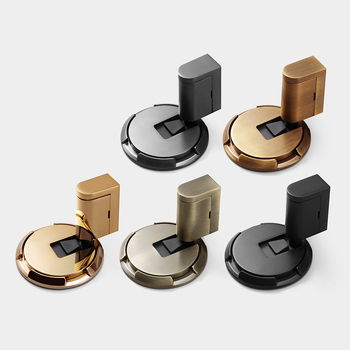 Αποσβεστήρας πόρτας με πρόσφυση στο δάπεδο, αυτόματο κλείσιμο/ασφάλιση, μοντέλο 87006, κράμα ψευδάργύρου, ηλεκτροπλατιωμένο φινίρισμα, εγκατάσταση σε δάπεδο, χειροκίνητος έλεγχος