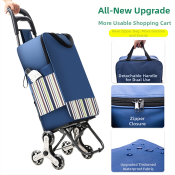 Πτυσσόμενο καρότσι αγορών, φορητό χειροκίνητο καρότσι με σώμα από ύφασμα, εκτύπωση λογότυπου και προσαρμογή (~2 kg)