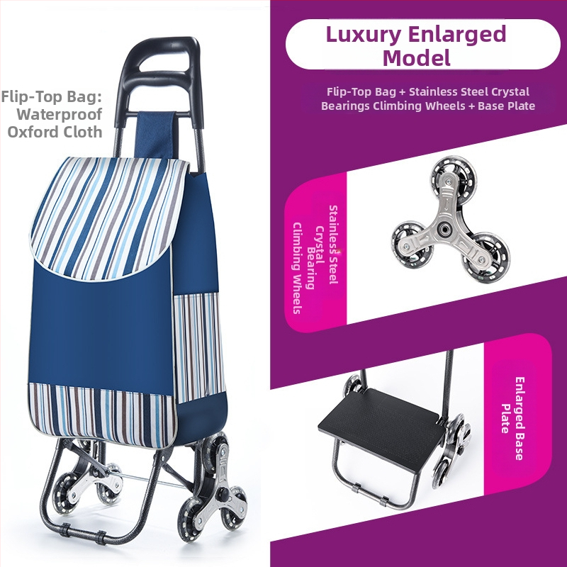 Πτυσσόμενο καρότσι αγορών, φορητό χειροκίνητο καρότσι με σώμα από ύφασμα, εκτύπωση λογότυπου και προσαρμογή (~2 kg)
