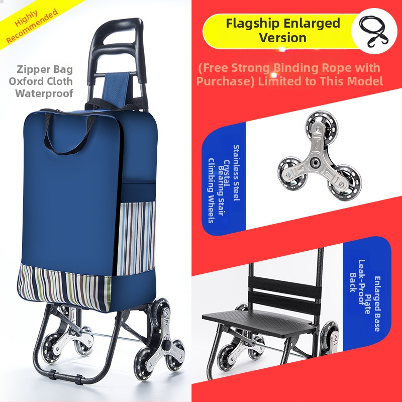 Πτυσσόμενο καρότσι αγορών, φορητό χειροκίνητο καρότσι με σώμα από ύφασμα, εκτύπωση λογότυπου και προσαρμογή (~2 kg)